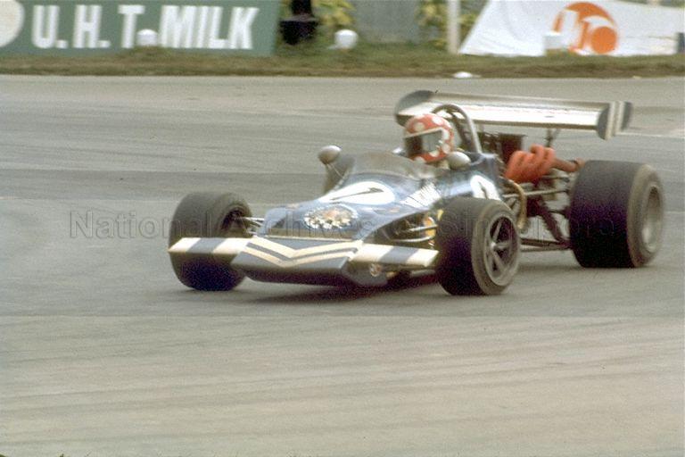 Singapore-born Sonny Rajah in his March 712, which is once owned by Swedish racing driver Ronnie Peterson, at Singapore Grand Prix (GP) for cars at Upper Thomson Road circuit. He finished fourth in the race by completing only 49 laps in 1 hour 44 minutes 58.9 seconds. 