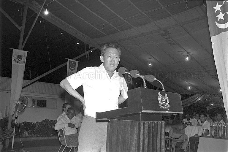 Prime Minister Lee Kuan Yew speaking at 5th anniversary dinner of Sembawang Shipyard Employees' Union