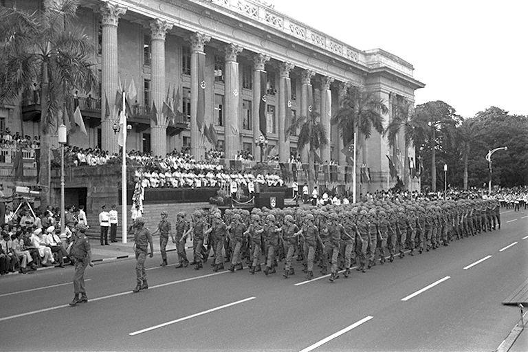 National Day Parade 1974 at the Padang -- Marchpast of the Singapore Armed Forces