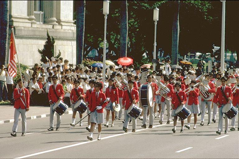 National Day Parade 1971 at the Padang - National Junior College (NJC) Band
