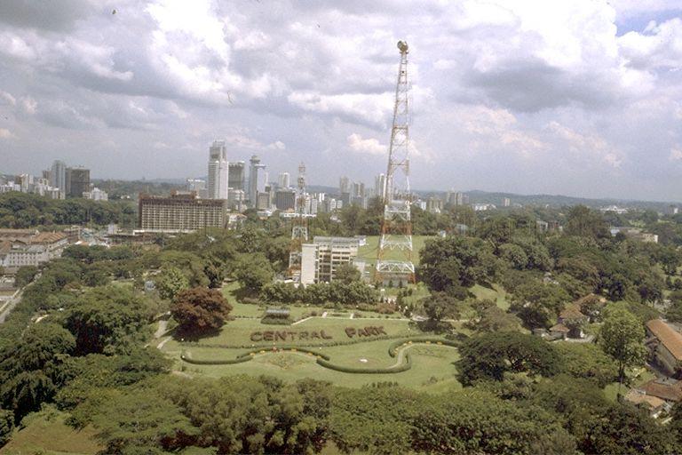 View of Central Park (renamed Fort Canning Park in 1981) from High Street Centre