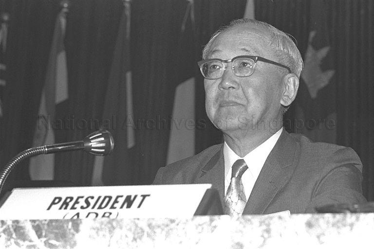 President of Asian Development Bank (ADB) Takeshi Watanabe at the opening of the fourth annual ADB Board of Governors meeting held at the Singapore Conference Hall.