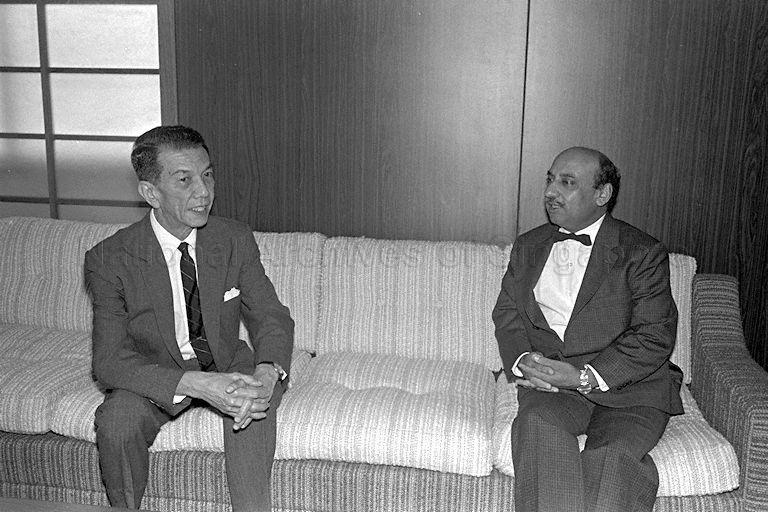Singapore's first Ambassador to Soviet Union P S Raman calling on President Dr Benjamin Henry Sheares at Istana