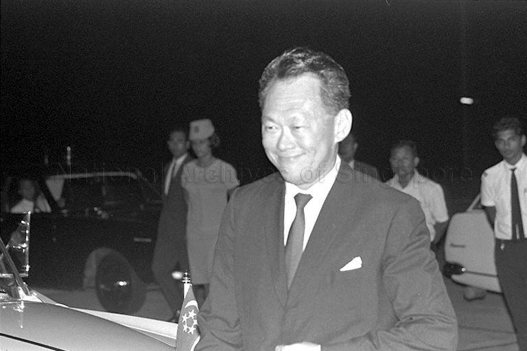 Prime Minister Lee Kuan Yew leaving for Canberra on 16 Jun 69 to attend the five-nations defence talks, which also involves Australia, Malaysia, New Zealand and the United Kingdom.