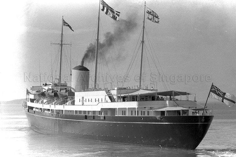 The royal yacht Britannia in which the Duke of Edinburgh Prince Philip is travelling in
