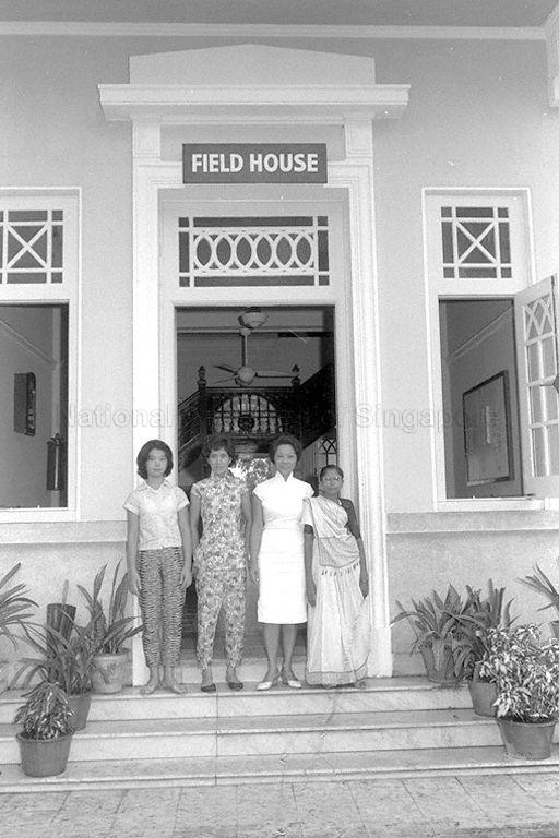 Group photograph in front of Field House, the headquarters of Spastic Children's Association of Singapore located at 25 Gilstead Road, Singapore 309070. It was named after Professor Elaine Field, a paediatrician, who was part of that small group of dedicated persons instrumental in forming the Association
