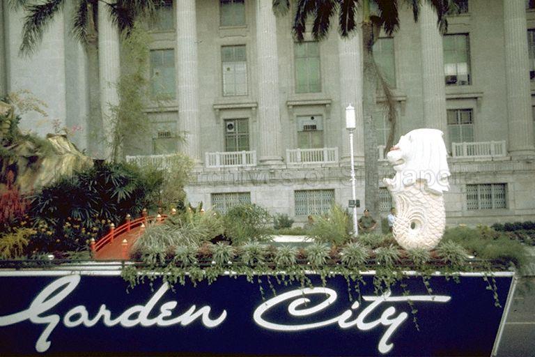 National Day Parade 1973 Rehearsal at the Padang -- Close-up of Singapore Tourist Promotion Board (STPB) float