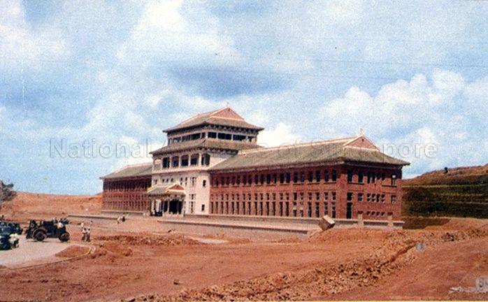 The library and administration building of Nanyang University (Nantah), Singapore which has been gazetted as a national monument on 18 December 1998. Established in 1955 as the first Chinese-language university in Southeast Asia, it is now known as the Nanyang Technological University (NTU).