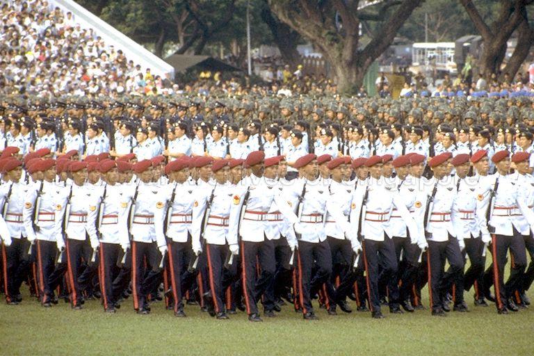 National Day Parade 1993 at the Padang -- Guard of honour marching onto field