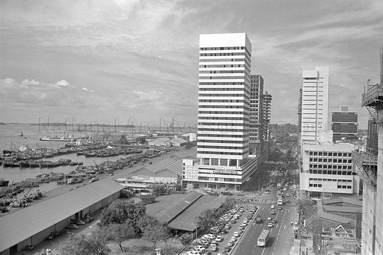 High-rise office blocks at Shenton Way. In the foreground are Robina House and Shing Kwan House.