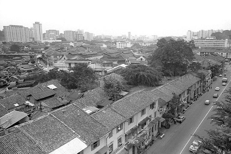 View of Boat Quay and Singapore River on the left