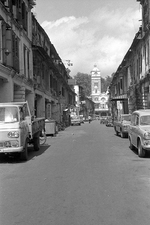 View of Hock Lam Street looking towards the Central Fire Station.