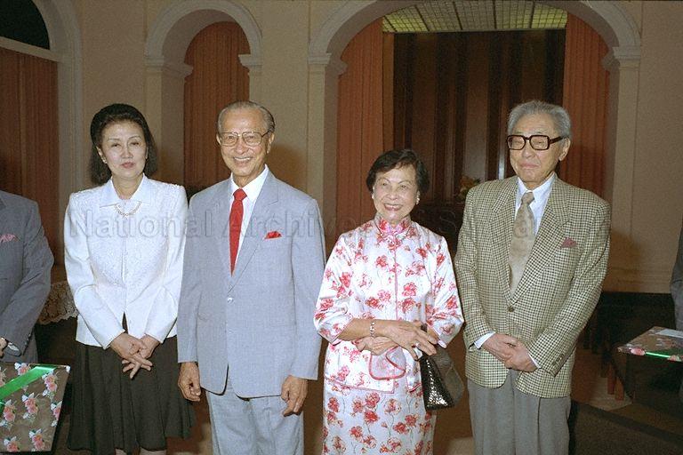 (From left) Japanese fashion designer Hanae Mori with President Wee Kim Wee, First Lady, and her husband Ken Mori during a courtesy call in the Istana