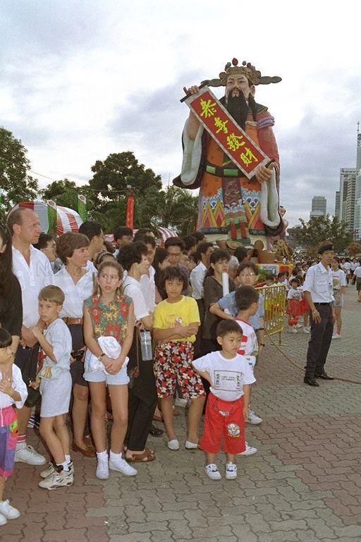 Crowd of people gathering at Marina Promenade during launch of Singapore River Hongbao Special