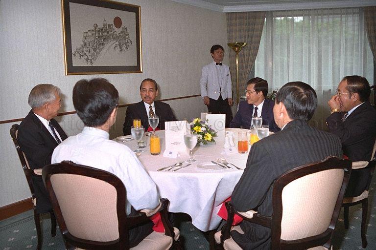 Taken at: Professor Hasan Walinono, Secretary-General of Department of Education and Culture, Republic of Indonesia attends Lunch hosts by Minister of Education Lee Yock Suan at Omni Marco Polo Hotel Pictured: Permanent Secretary to Ministry of Education James Koh Cher Siang, Minister for Education Lee Yock Suan and Indonesian Secretary-General of Department of Education and Culture Professor Hasan Walinono