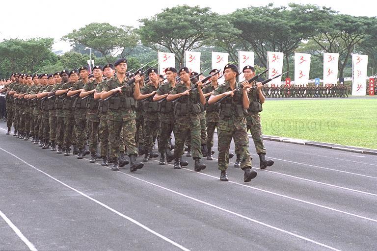THE SINGAPORE ARMED FORCES (SAF) DAY PARADE AT KHATIB CAMP