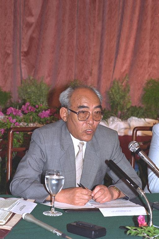 Taken at: Prime Minister of Mongolia Puntsagiin Jasrai holds press conference at Libra & Gemini Room, Marina Mandarin Hotel Pictured: Prime Minister of Mongolia Puntsagiin Jasrai