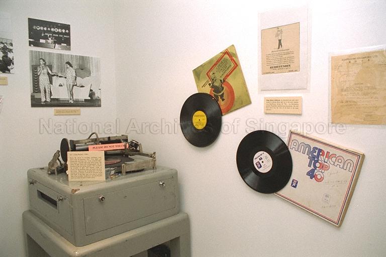 An old musical instrument displayed at the opening of Retrospin exhibition, Inai Gallery, National Museum.  The exhibition showcases the history of Singapore's homegrown English-language pop music and its evolution over the decades.