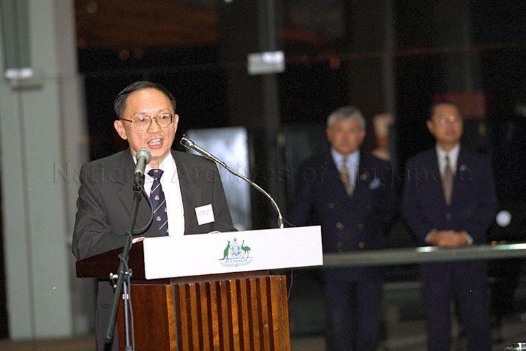 Tea reception hosted by Australian High Commissioner at 25 Napier Road - Picture shows the Australian High Commissioner delivering a speech to welcome Prime Minister of Australia John Howard at the tea reception