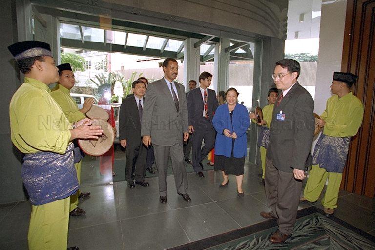 President Isaias Afwerki of Eritrea arriving at Singapore Tourist Promotion Board (STPB) for a visit. The Eritrean President was in Singapore for a four-day visit, the first by a head of state of the East African country.
