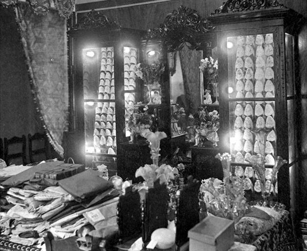 Display of kasut manek (beaded slippers and shoes) and gifts at a Straits Chinese bridal residence, Nikko Studio, Penang