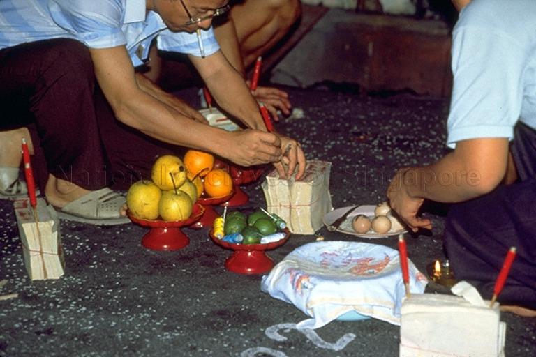 Offerings for deities at Taoist temple