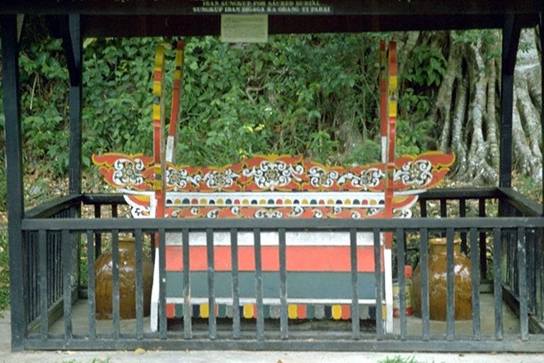 View of "Sungkup", an Iban burial hut exhibit at Sarawak Museum