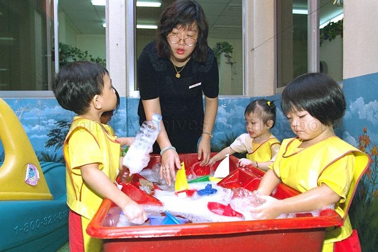 Picture shows pupils with their teacher at Sparkletots Childcare Centre, taken on the occasion of Minister for Education and Second Minister for Defence Rear Admiral Teo Chee Hean's visit to Queenstown Division of Tanjong Pagar Group Representation Constituency at Bukit Merah