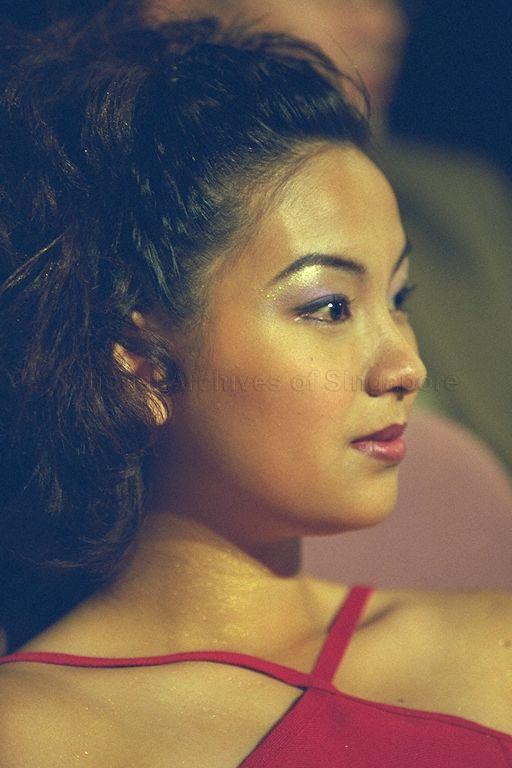 Close-up of a Television Corporation of Singapore (TCS) artiste at Fame Awards final held in TCS TV Theatre.