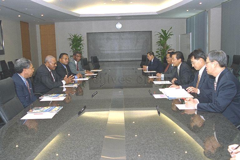 Taken at: Visit to Trade Development Board at Bugis Junction Office Tower, 230 Victoria Street by Prime Minister of Fiji Islands Major-General (MG) Sitiveni Rabuka during his four-day official visit to Singapore Pictured: Prime Minister of Fiji Islands Major-General (MG) Sitiveni Rabuka