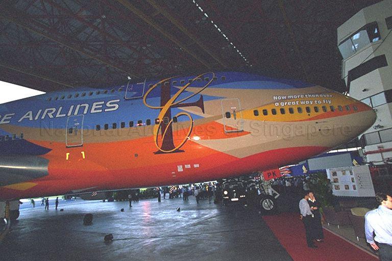 Singapore Airlines (SIA) plane featured in SIA's launch of the $500 million overhaul of its three cabin classes at SIA Engineering Company Hanger, Airline House, 25 Airline Road; Deputy Prime Minister Tony Tan Keng Yam is guest of honour at the launch