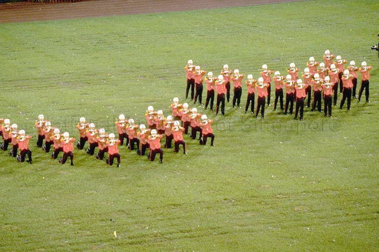 National Day Parade 1998 at National Stadium -- Performance by Singapore Armed Forces (SAF) Provost Unit Precision Drill Squad