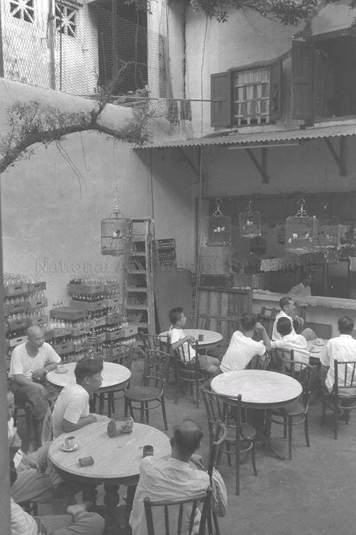 Coffee shop in Chinatown with bird singing corner