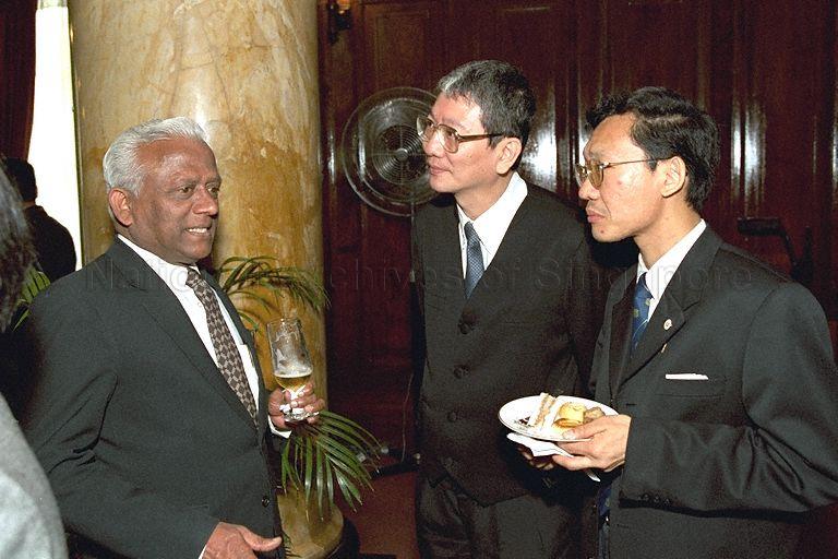 Justice Tan Lee Meng (centre) with guests from the legal fraternity during reception after Opening of Legal Year 1999 in Victoria Concert Hall