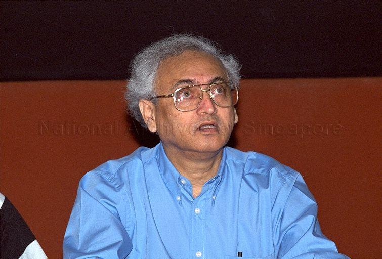 Press conference on "A Tribute to P Ramlee" by Singapore Film Commission at Shaw Centre - Portrait of panel member Dr Khwaja Ismail Sudderuddin, Director of Publicity and Programmes Division at Ministry of Information and the Arts (MITA), and Director of the Commission