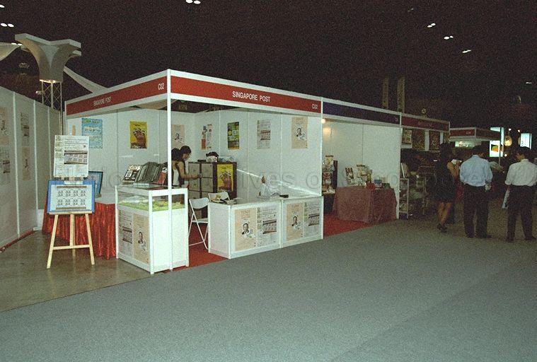 View of Singapore Post booth at launch of new portrait