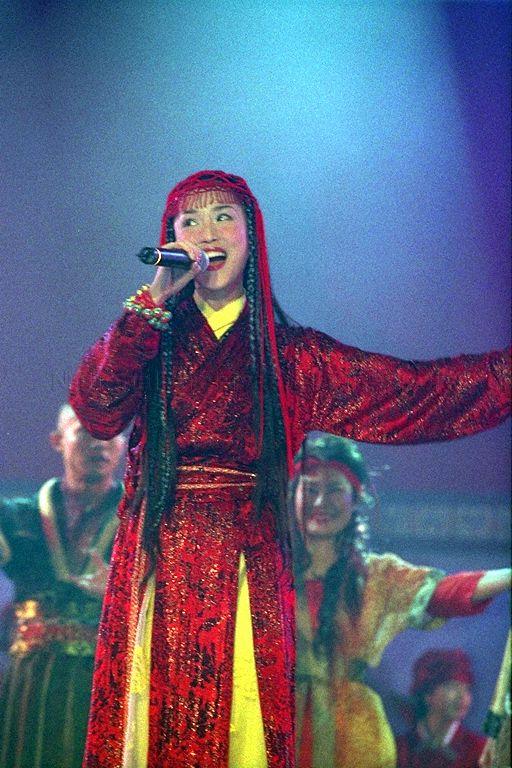 MediaCorp artiste Fann Wong performing a song at MediaCorp