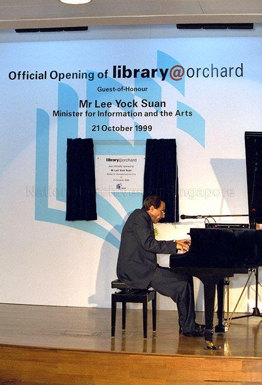 Belgian-born American pianist Tedd Joselson performing at official opening of Library@Orchard at the fifth floor of Podium Block, Ngee Ann City in Orchard Road
