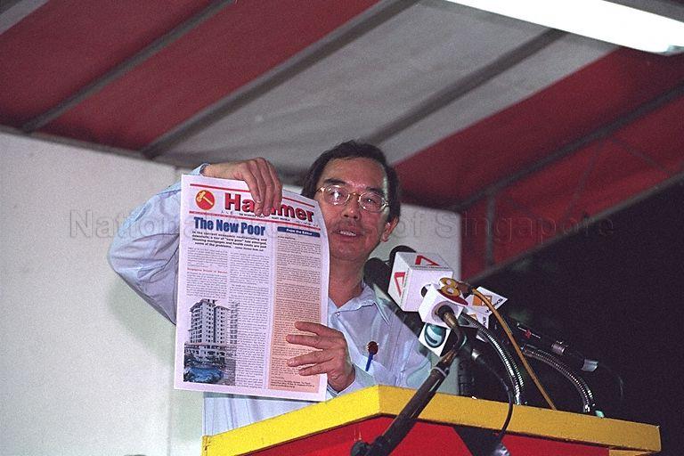 Taken at: Workers' Party (WP) election rally at the open field at Yishun Avenue 11 and Yishun Ring Road Pictured: Chairman of WP Dr Tan Bin Seng