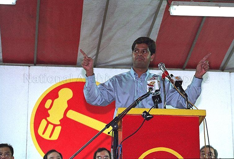 Taken at: Workers' Party (WP) election rally at the open field at Yishun Avenue 11 and Yishun Ring Road Pictured: WP member James Gomez