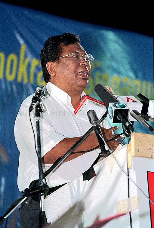 Taken at: Singapore Democratic Party (SDP) 2001 General Election rally at Bukit Gombak Stadium in Hong Kah Group Representation Constituency (GRC) Pictured: SDP candidate for Hong Kah GRC Sarry Hassan