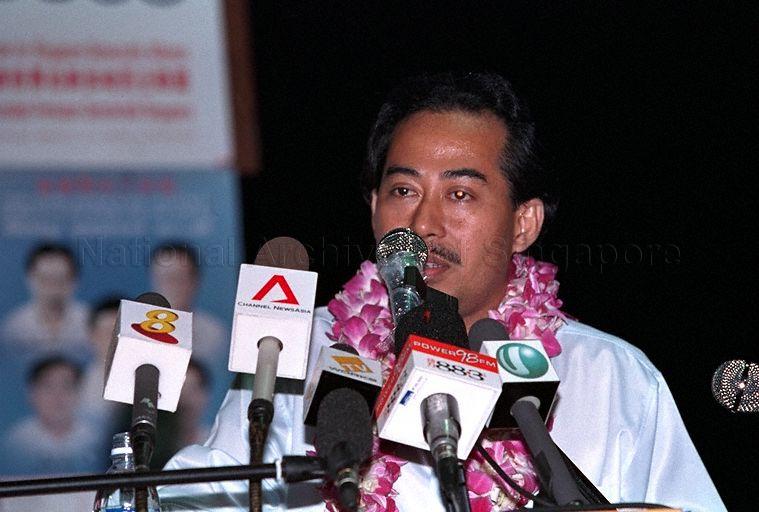 Taken at: Singapore Democratic Alliance (SDA) rally for the 2001 General Election at the open field between Kallang Avenue and Lavender Street opposite Block 19 Kallang Avenue Industrial Estate Pictured: SDA candidate for Jalan Besar GRC Mohd Rahizan Bin Ya'acob