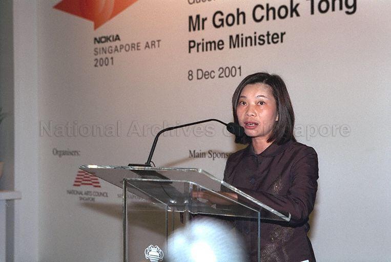 Taken at: Official opening of Nokia Singapore Art 2001 at the Singapore Art Museum Pictured: General Manager of Nokia Kitty Fong