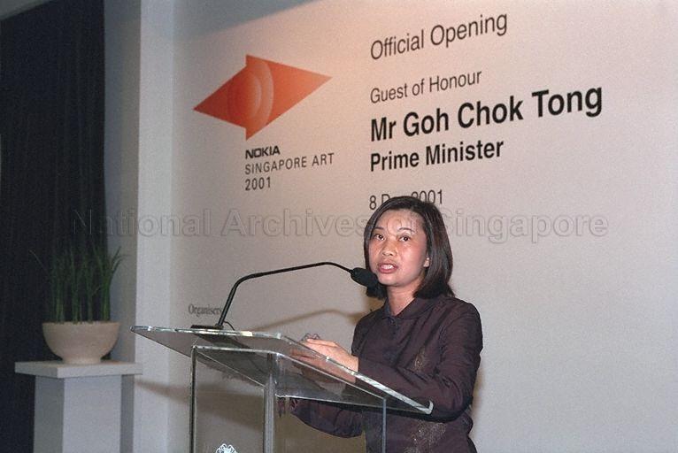 Taken at: Official opening of Nokia Singapore Art 2001 at the Singapore Art Museum Pictured: General Manager of Nokia Kitty Fong