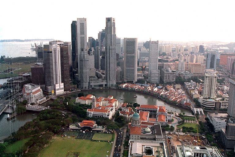 Panoramic view of Singapore's Central Business District from the Equinox Swissotel, The Stamford during the official launch of the Singapore-Suzhou Club (SSC)