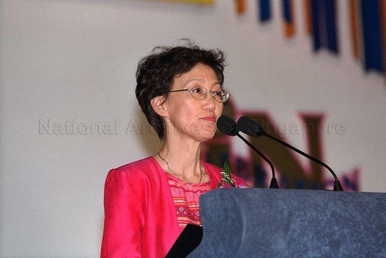 Principal of Rosyth School Elizabeth Chan speaking at official opening of Rosyth School new campus at 21 Serangoon North Avenue 4