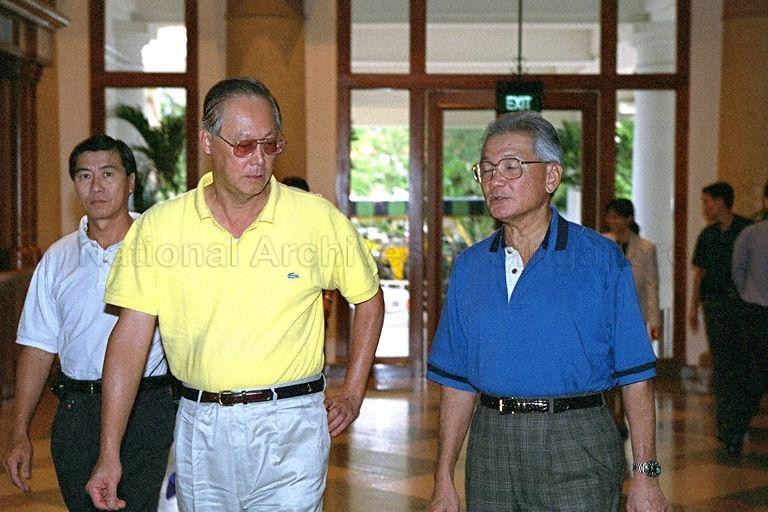 Taken at: Golf session with Prime Minister Goh Chok Tong at Sentosa Golf Club Pictured: Prime Minister Goh Chok Tong and Special Adviser to His Majesty The Sultan and Yang Di-Pertuan of Negara Brunei Darussalam cum Minister for Home Affairs Pehin Dato Haji Isa