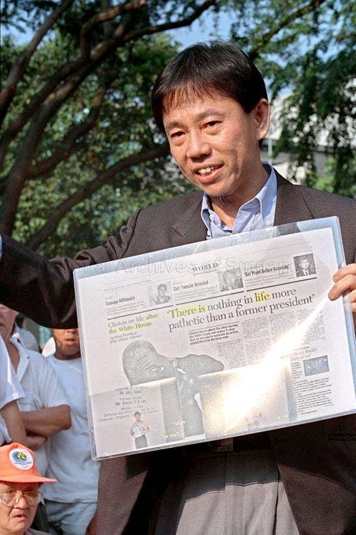 Member of the public Ronnie Lai speaking at Speakers' Corner at Hong Lim Park on the opening day of Speaker Corner