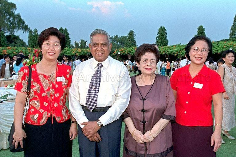 Taken at: Teachers' Day reception and presentation of The President's Award for Teachers (PAT) hosted by President S R Nathan and Mrs Nathan at the Istana Lawn Pictured: President S R Nathan and his wife Mrs Nathan