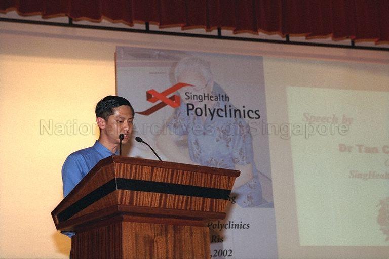 SingHealth Polyclinics Chief Executive Officer Dr Tan Chee Beng speaking at official opening of SingHealth Polyclinics-Pasir Ris at Pasir Ris East Community Building attended by Guest-of-Honour Minister for Education and Second Minister for Defence Rear Admiral Teo Chee Hean